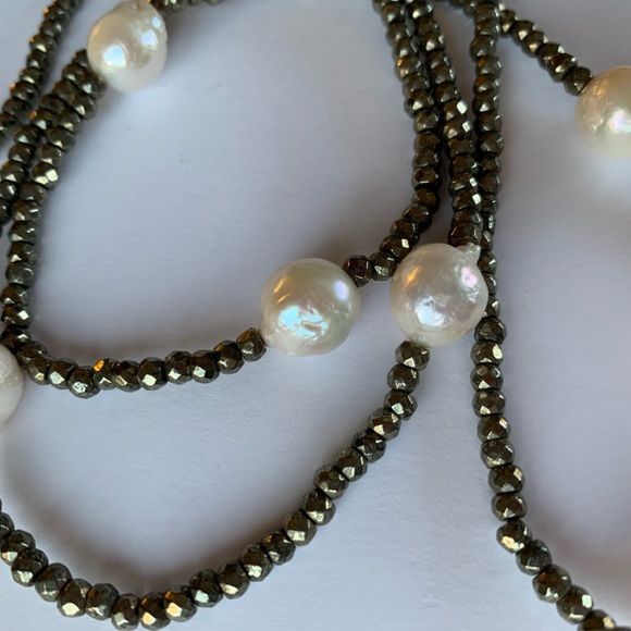 Versatile Pearl and Bronze Beaded Necklace / Bracelet - Picture 5 of 5
